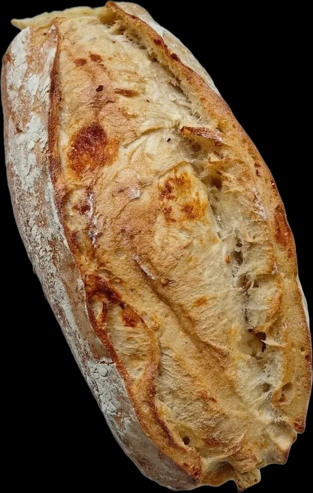 A freshly baked Frank & Louie's loaf