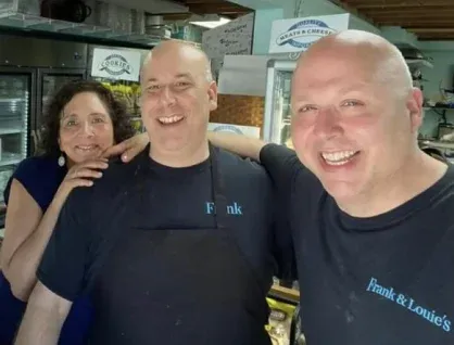Frank, Louie and Robin behind the counter at Frank & Louie's